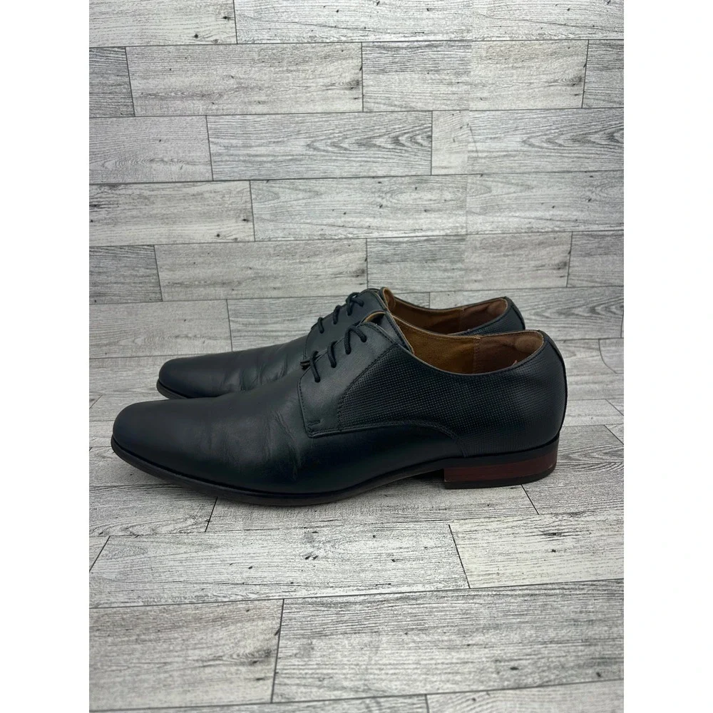 Florsheim Mens Black Leather Oxfords Dress Shoes‎ Lace Up Flexsole 10D